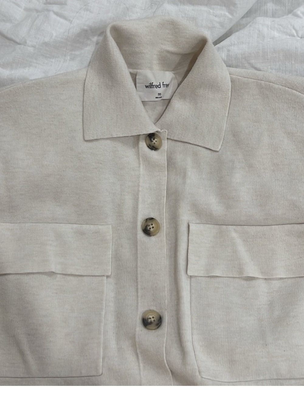 Wilfred Neutral Cream Utility Jacket with Flap Pockets